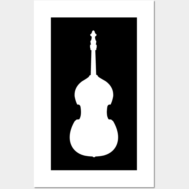 White Double Bass Wall Art by XOOXOO